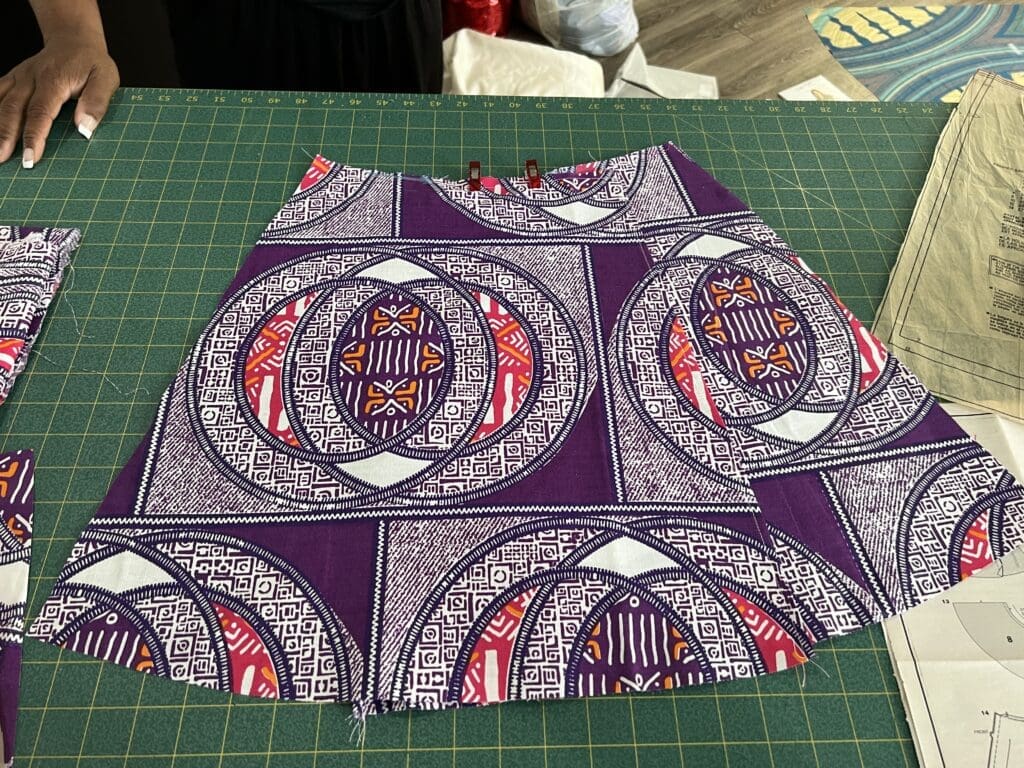 purple Ankara skirt cut piece for sewing