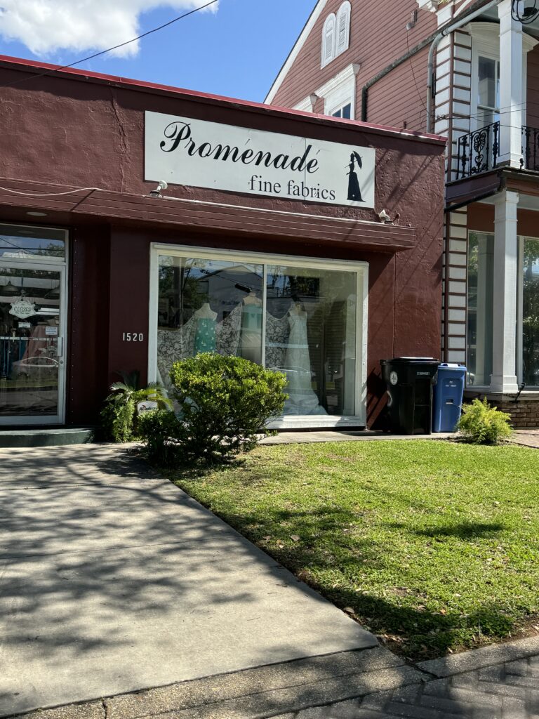 store front of Promenade fine fabrics