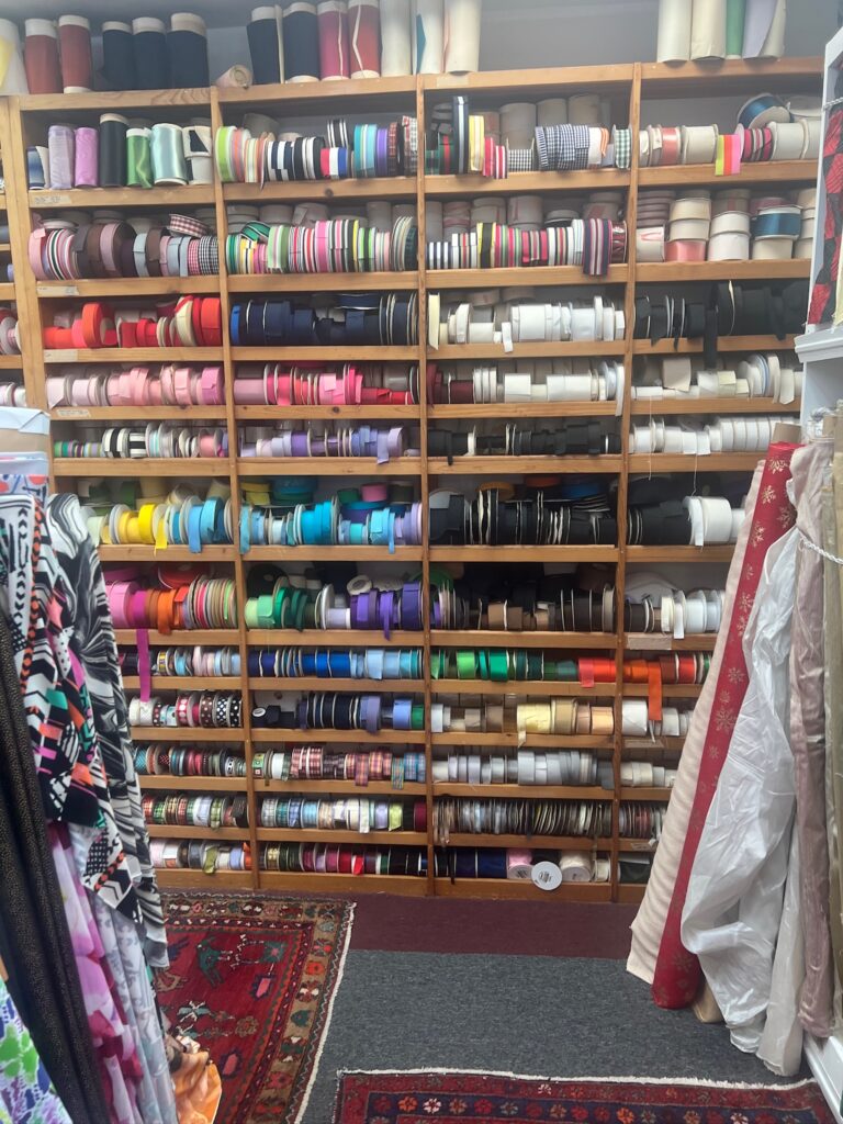 part of the collection of ribbons at Promenade Fine Fabrics